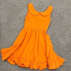Vibrant Orange Kids Sleeveless Dress
